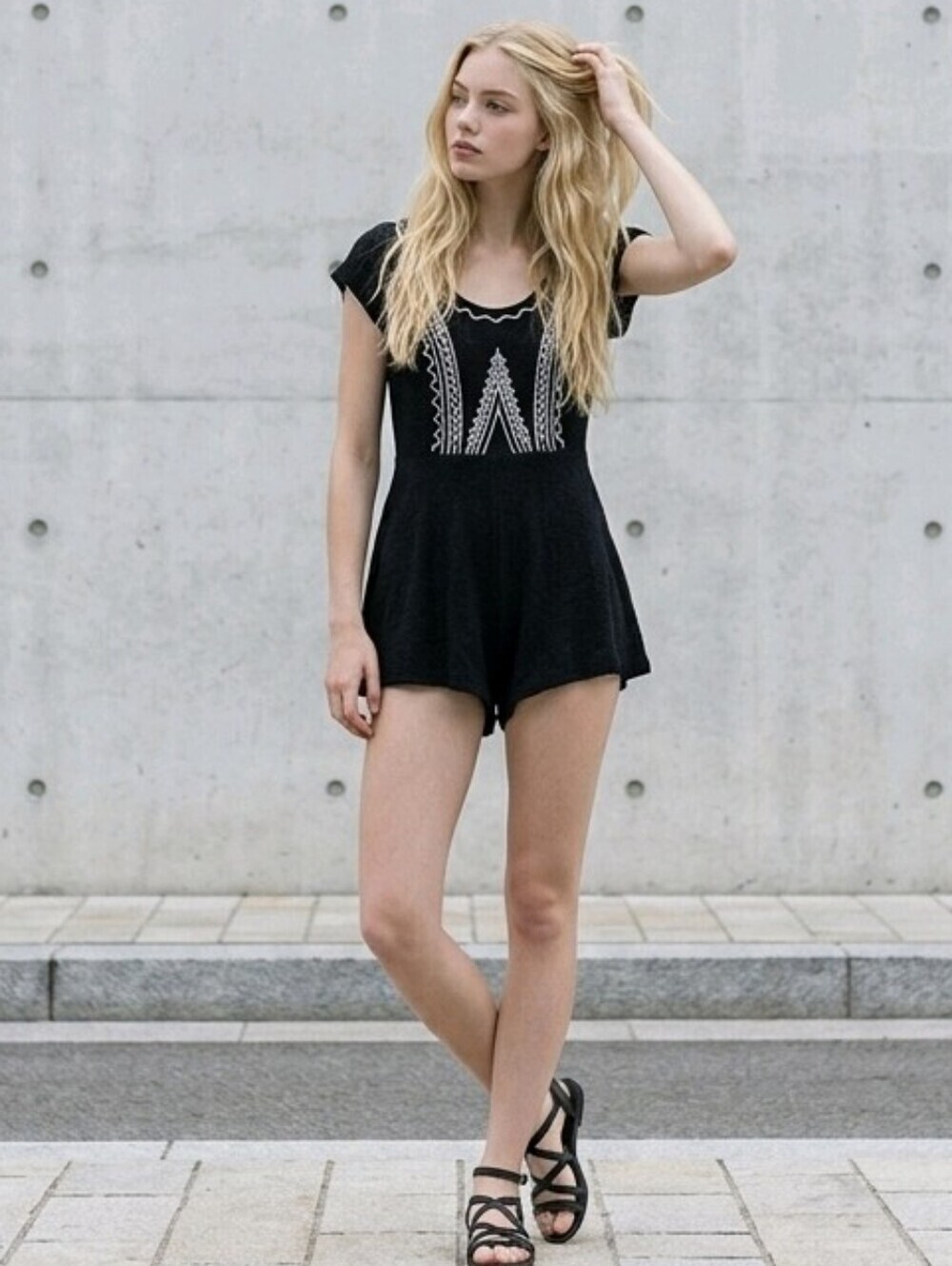 May & July romper S Small 100% rayon beautiful stitching and detail in back